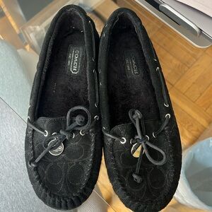 Coach Antonia Black Suede Moccasin 9.5